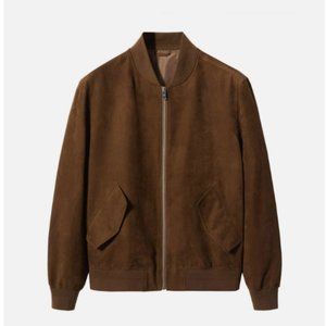 Mango Man- Suede-effect Bomber Jack- Beige- Large